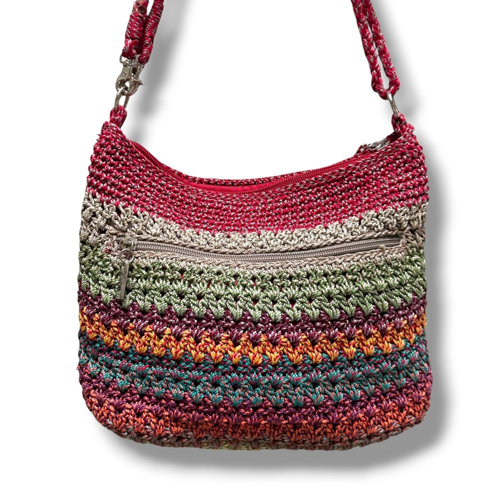 The Sak Casual Classics Gypsy Crochet Shoulder Bag Multicolor Boho Woven Handbag